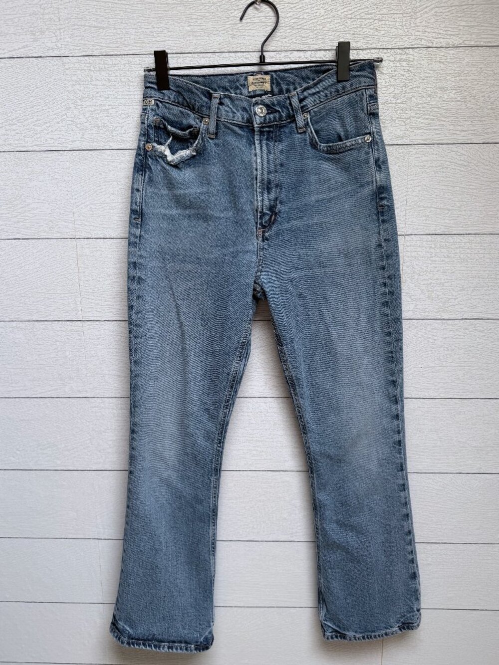 Citizens of Humanity Demy Cropped Flare Jeans High Rise Light Wash Size 26